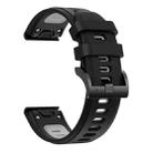 For Garmin Fenix 7X Pro 51mm Sports Two Color 26mm Silicone Watch Band(Black+Grey) - 2