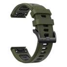 For Garmin Fenix 7X Pro 51mm Sports Two Color 26mm Silicone Watch Band(Army Green+Black) - 2