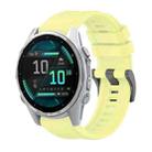 For Garmin Fenix 8 AMOLED 43mm Pure Color Steel Buckle 20mm Silicone Watch Band(Yellow) - 1