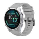 For Garmin Fenix 8 AMOLED 43mm Pure Color Steel Buckle 20mm Silicone Watch Band(Grey) - 1