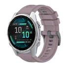 For Garmin Fenix 8 AMOLED 43mm Pure Color Steel Buckle 20mm Silicone Watch Band(Roland Purple) - 1