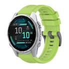 For Garmin Fenix 8 AMOLED 43mm Pure Color Steel Buckle 20mm Silicone Watch Band(Lime) - 1