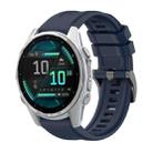 For Garmin Fenix 8 AMOLED 43mm Pure Color Steel Buckle 20mm Silicone Watch Band(Midnight Blue) - 1