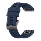 For Garmin Fenix 8 AMOLED 43mm Pure Color Steel Buckle 20mm Silicone Watch Band(Midnight Blue) - 2