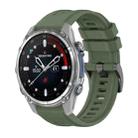 For Garmin Descent Mk3 43mm Pure Color Steel Buckle 20mm Silicone Watch Band(Dark Green) - 1