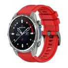 For Garmin Descent Mk3 43mm Pure Color Steel Buckle 20mm Silicone Watch Band(Red) - 1