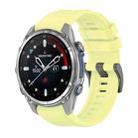 For Garmin Descent Mk3 43mm Pure Color Steel Buckle 20mm Silicone Watch Band(Yellow) - 1