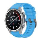 For Garmin Descent Mk3 43mm Pure Color Steel Buckle 20mm Silicone Watch Band(Sky Blue) - 1