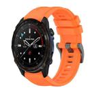 For Garmin Descent Mk3i 43mm Pure Color Steel Buckle 20mm Silicone Watch Band(Orange) - 1