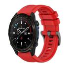 For Garmin Descent Mk3i 43mm Pure Color Steel Buckle 20mm Silicone Watch Band(Red) - 1