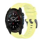 For Garmin Descent Mk3i 43mm Pure Color Steel Buckle 20mm Silicone Watch Band(Yellow) - 1