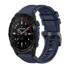 For Garmin Descent Mk3i 43mm Pure Color Steel Buckle 20mm Silicone Watch Band(Midnight Blue) - 1