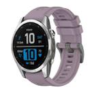 For Garmin Fenix 7S Pro 42mm Pure Color Steel Buckle 20mm Silicone Watch Band(Roland Purple) - 1
