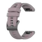 For Garmin Fenix 7S Pro 42mm Pure Color Steel Buckle 20mm Silicone Watch Band(Roland Purple) - 2