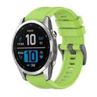 For Garmin Fenix 7S Pro 42mm Pure Color Steel Buckle 20mm Silicone Watch Band(Lime) - 1