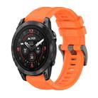 For Garmin Epix Pro 42mm Pure Color Steel Buckle 20mm Silicone Watch Band(Orange) - 1