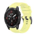 For Garmin Epix Pro 42mm Pure Color Steel Buckle 20mm Silicone Watch Band(Yellow) - 1