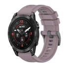 For Garmin Epix Pro 42mm Pure Color Steel Buckle 20mm Silicone Watch Band(Roland Purple) - 1