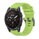 For Garmin Epix Pro 42mm Pure Color Steel Buckle 20mm Silicone Watch Band(Lime) - 1