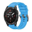 For Garmin Epix Pro 42mm Pure Color Steel Buckle 20mm Silicone Watch Band(Sky Blue) - 1