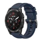 For Garmin Epix Pro 42mm Pure Color Steel Buckle 20mm Silicone Watch Band(Midnight Blue) - 1