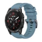 For Garmin Epix Pro 42mm Pure Color Steel Buckle 20mm Silicone Watch Band(Rock Cyan) - 1