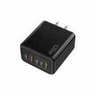 120W 3 PD Type-C Dual USB Multi Port Quick Charger for Mobile Phones, US Plug(Black) - 1