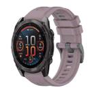 For Garmin Fenix 8 AMOLED 51mm Pure Color Steel Buckle 26mm Silicone Watch Band(Roland Purple) - 1