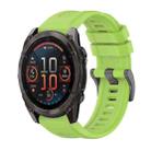 For Garmin Fenix 8 AMOLED 51mm Pure Color Steel Buckle 26mm Silicone Watch Band(Lime) - 1