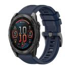 For Garmin Fenix 8 AMOLED 51mm Pure Color Steel Buckle 26mm Silicone Watch Band(Midnight Blue) - 1