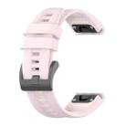 For Garmin Fenix 8 AMOLED 51mm Pure Color Steel Buckle 26mm Silicone Watch Band(Pink) - 2