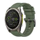 For Garmin Fenix 8 MIP 51mm Pure Color Steel Buckle 26mm Silicone Watch Band(Dark Green) - 1