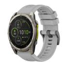 For Garmin Fenix 8 MIP 51mm Pure Color Steel Buckle 26mm Silicone Watch Band(Grey) - 1