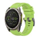 For Garmin Fenix 8 MIP 51mm Pure Color Steel Buckle 26mm Silicone Watch Band(Lime) - 1