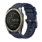 For Garmin Fenix 8 MIP 51mm Pure Color Steel Buckle 26mm Silicone Watch Band(Midnight Blue) - 1