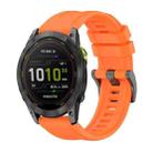 For Garmin Enduro 3 Pure Color Steel Buckle 26mm Silicone Watch Band(Orange) - 1