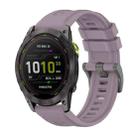 For Garmin Enduro 3 Pure Color Steel Buckle 26mm Silicone Watch Band(Roland Purple) - 1