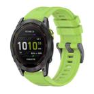 For Garmin Enduro 3 Pure Color Steel Buckle 26mm Silicone Watch Band(Lime) - 1