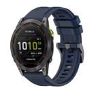 For Garmin Enduro 3 Pure Color Steel Buckle 26mm Silicone Watch Band(Midnight Blue) - 1