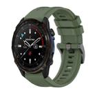 For Garmin Descent Mk3i  51mm Pure Color Steel Buckle 26mm Silicone Watch Band(Dark Green) - 1