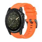 For Garmin Tactix 7 AMOLED Pure Color Steel Buckle 26mm Silicone Watch Band(Orange) - 1