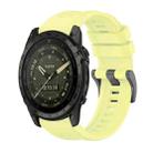 For Garmin Tactix 7 AMOLED Pure Color Steel Buckle 26mm Silicone Watch Band(Yellow) - 1