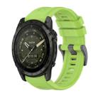 For Garmin Tactix 7 AMOLED Pure Color Steel Buckle 26mm Silicone Watch Band(Lime) - 1