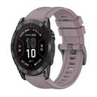 For Garmin Fenix 7X Pro 51mm Pure Color Steel Buckle 26mm Silicone Watch Band(Roland Purple) - 1