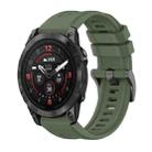 For Garmin Epix Pro 51mm Pure Color Steel Buckle 26mm Silicone Watch Band(Dark Green) - 1