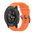 For Garmin Instinct 2X Solar Pure Color Steel Buckle 26mm Silicone Watch Band(Orange) - 1