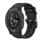 For Garmin Instinct 2X Solar Pure Color Steel Buckle 26mm Silicone Watch Band(Black) - 1