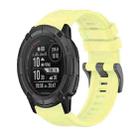 For Garmin Instinct 2X Solar Pure Color Steel Buckle 26mm Silicone Watch Band(Yellow) - 1