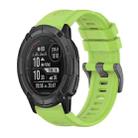 For Garmin Instinct 2X Solar Pure Color Steel Buckle 26mm Silicone Watch Band(Lime) - 1