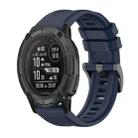 For Garmin Instinct 2X Solar Pure Color Steel Buckle 26mm Silicone Watch Band(Midnight Blue) - 1